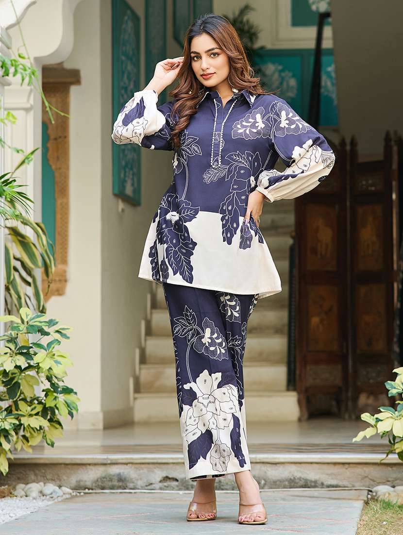 women printed long sleeve ethnic co-ord set - 22454375 -  Standard Image - 2