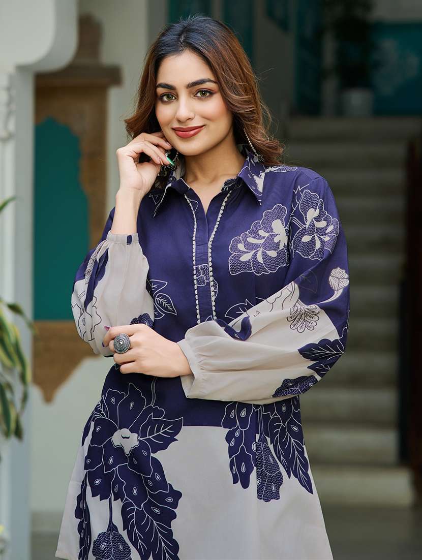 women printed long sleeve ethnic co-ord set - 22454377 -  Standard Image - 2
