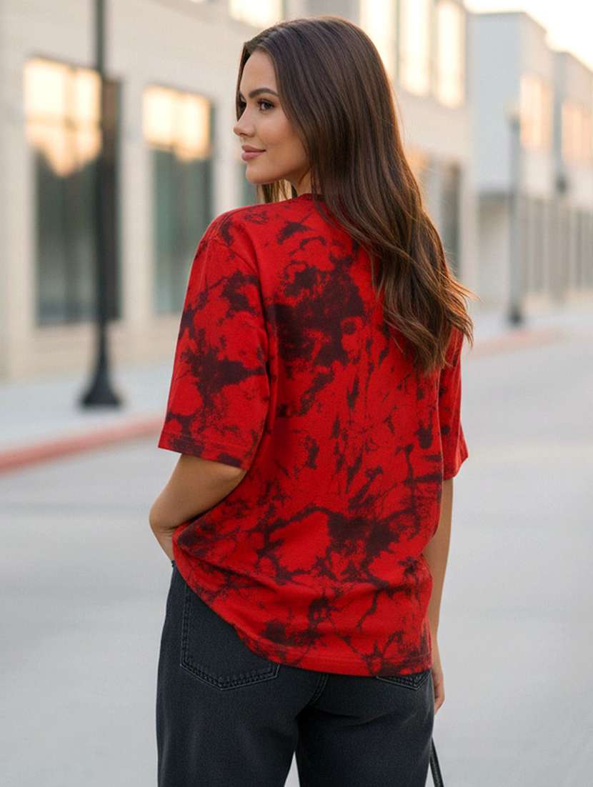 women printed short sleeve oversized t-shirt - 22454558 -  Standard Image - 2