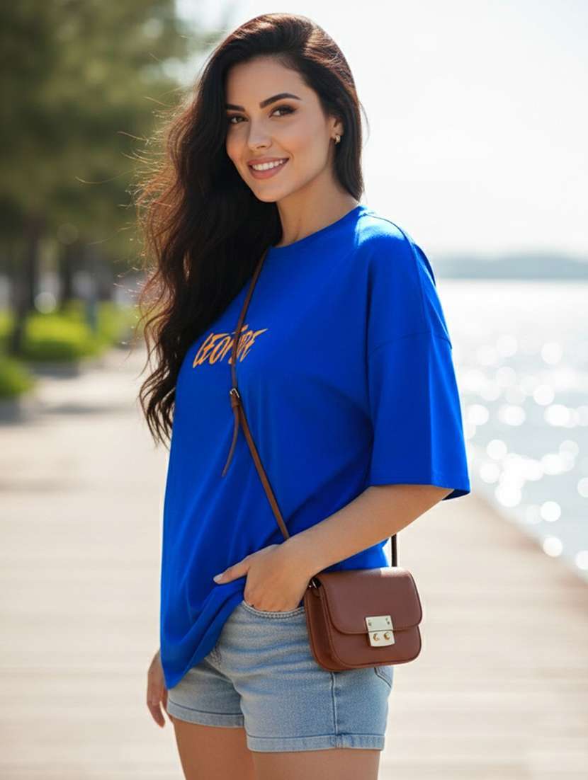 women printed short sleeve oversized t-shirt - 22454702 -  Standard Image - 2