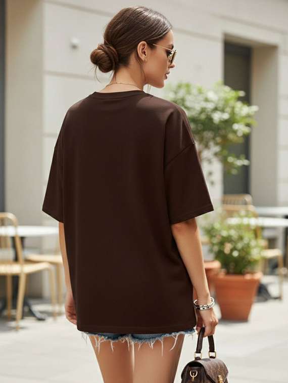 women printed short sleeve oversized t-shirt - 22454712 -  Standard Image - 2