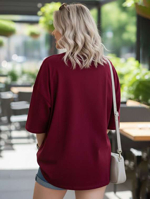 women printed short sleeve oversized t-shirt - 22454744 -  Standard Image - 2