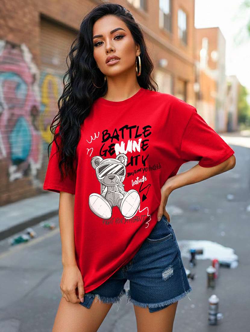 women printed short sleeve t-shirt