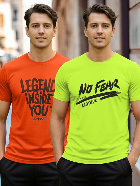 men pack of 2 printed short sleeve t-shirt 