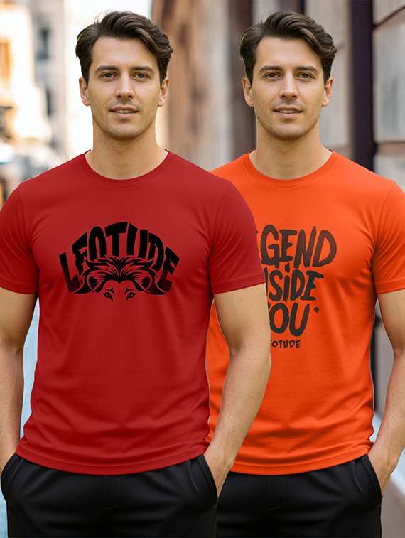 men printed multi colored polyester regular t-shirt