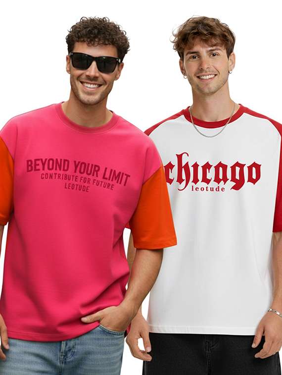 pack of 2 men printed round neck polyester multicolor t-shirt
