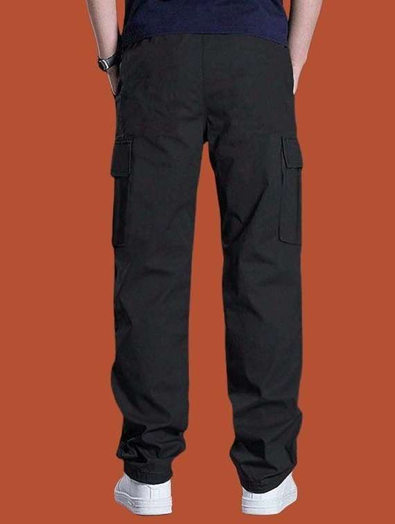 men solid high rise regular fit cargo  - 22455518 -  Standard Image - 2