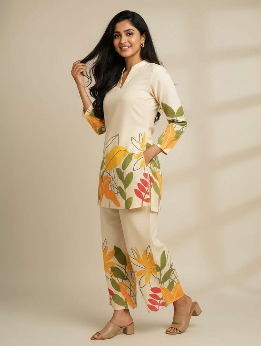 women off white co-ord set - 22455554 -  Standard Image - 2