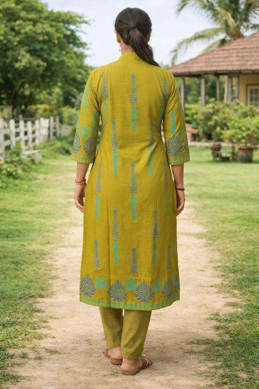 women printed three quarter sleeve straight kurta - 22455852 -  Standard Image - 2