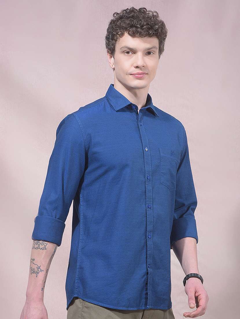 men solid long sleeve slim fit casual shirt - 22455929 -  Standard Image - 2