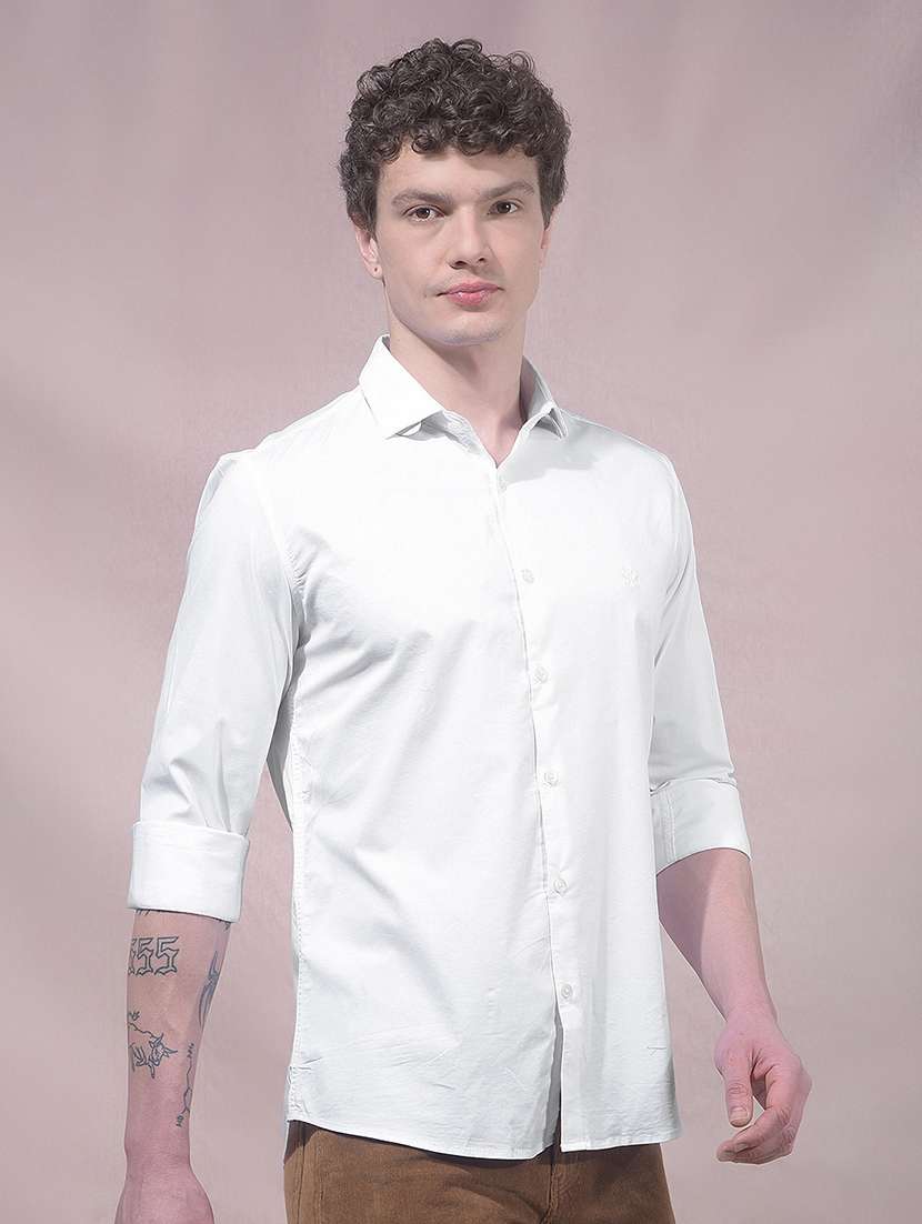 men solid long sleeve slim fit casual shirt - 22455935 -  Standard Image - 2