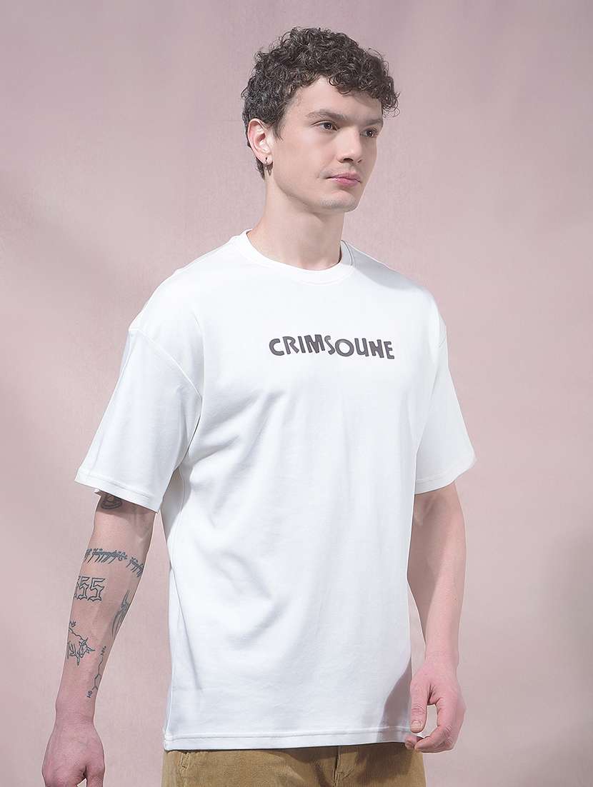 men white cotton front print t-shirt - 22455970 -  Standard Image - 2