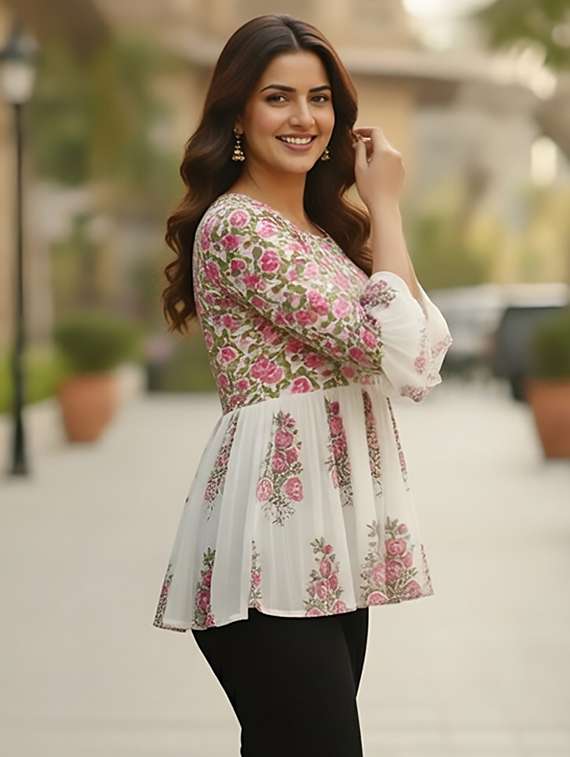 women white cotton straight kurti - 22456080 -  Standard Image - 2