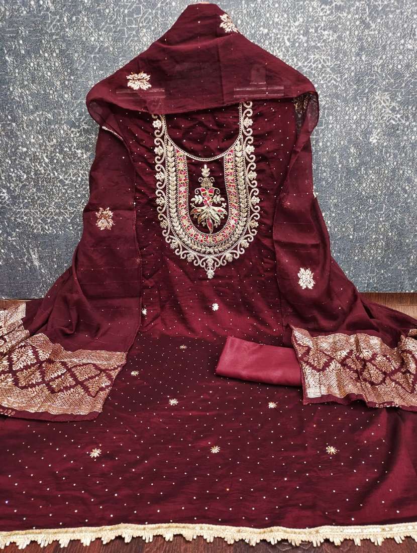 women solid with work unstitched suit set - 22456108 -  Standard Image - 2