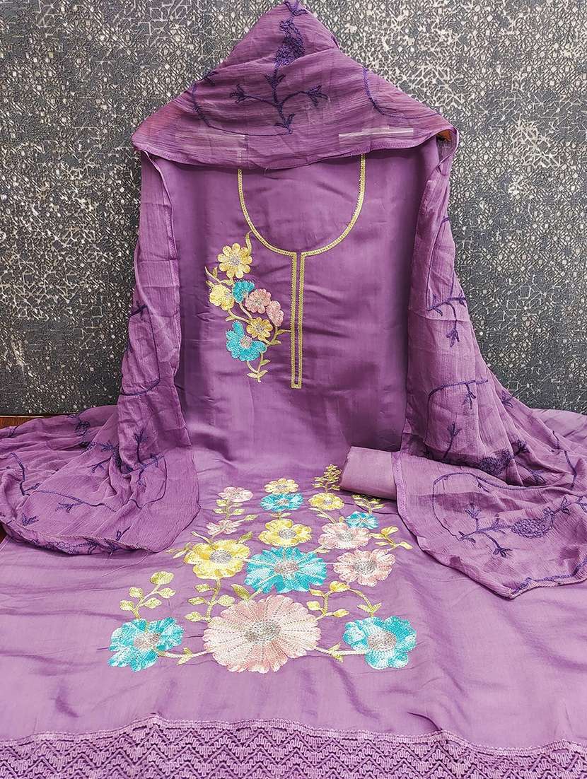 women solid with work unstitched suit set - 22456125 -  Standard Image - 2