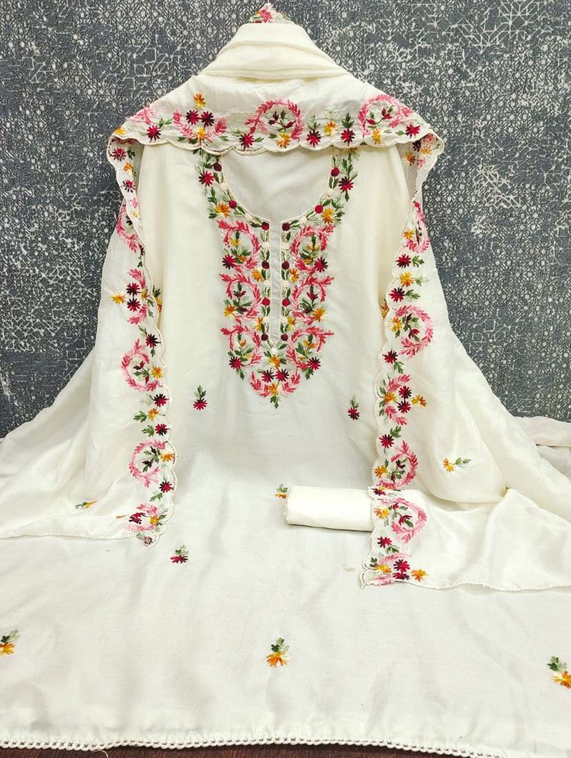 women solid with work unstitched suit set - 22456129 -  Standard Image - 2