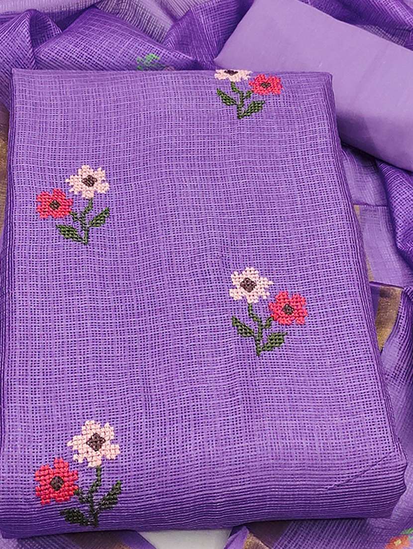 women solid with work unstitched suit set - 22456189 -  Standard Image - 2