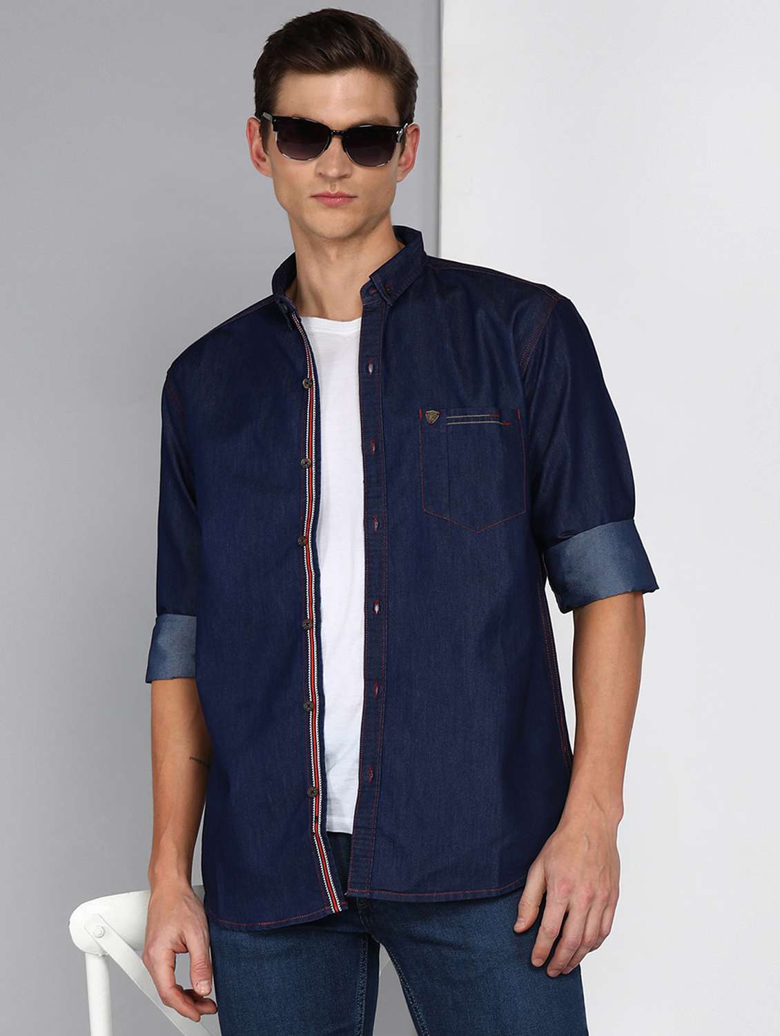 men solid long sleeve regular fit casual shirt