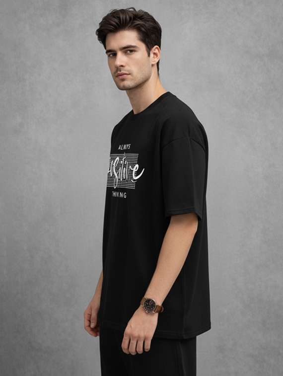 Men Typographic Short Sleeve Oversized T-shirt - 22456299 -  Standard Image - 2
