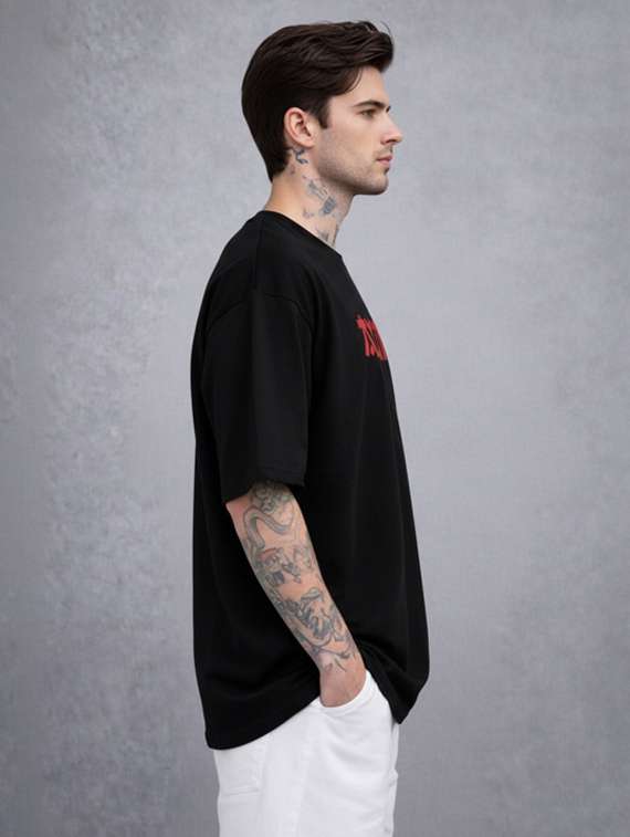men typographic short sleeve oversized t-shirt - 22456303 -  Standard Image - 2