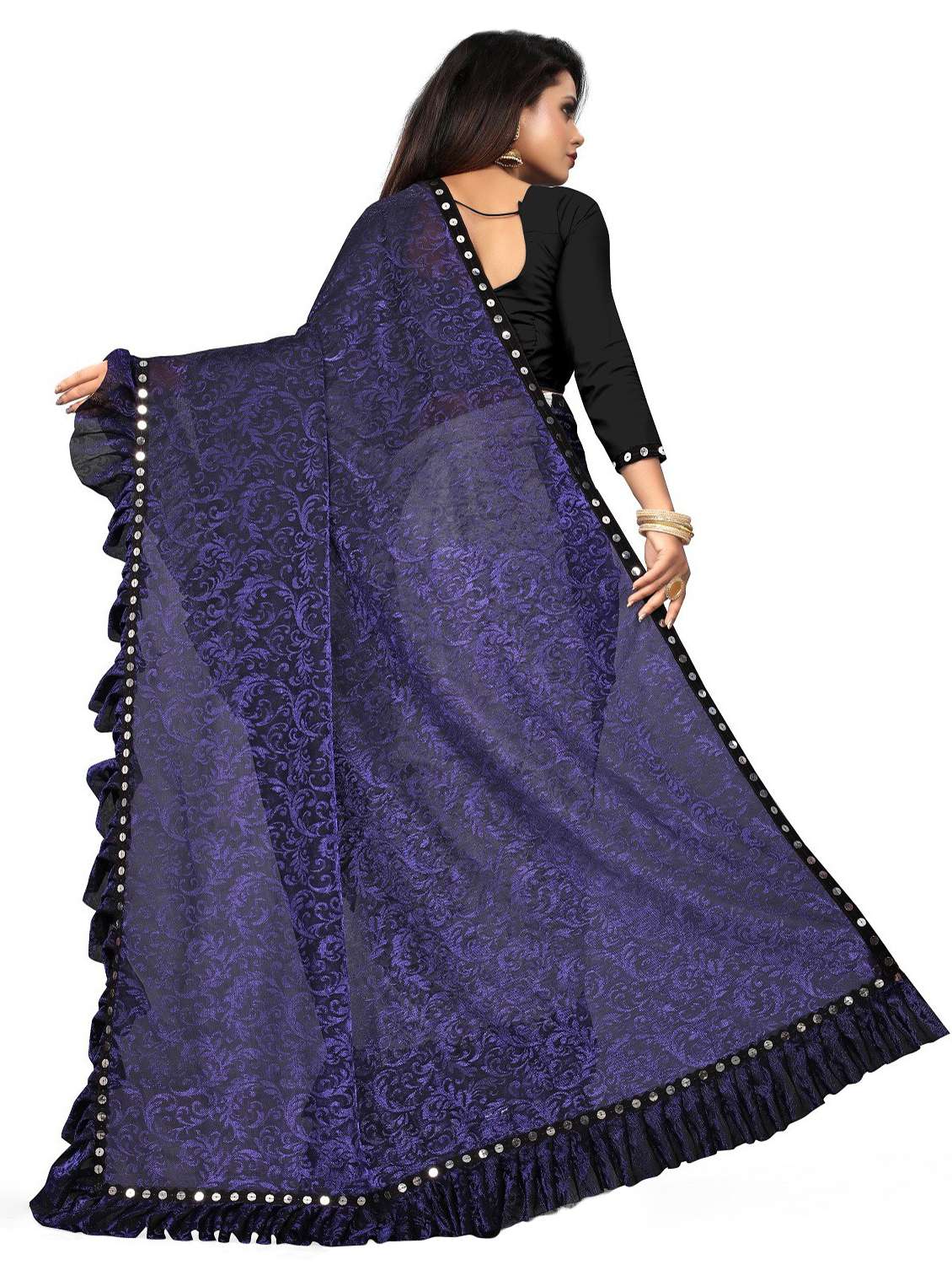 women self design half & half saree with blouse - 22456479 -  Standard Image - 2