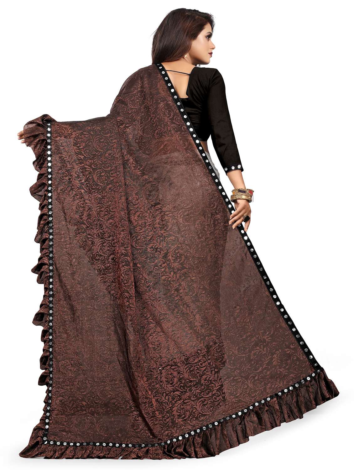 women self design half & half saree with blouse - 22456480 -  Standard Image - 2