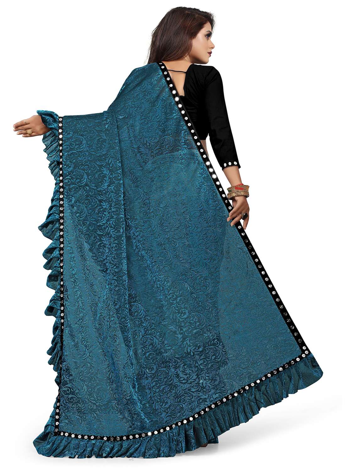 women self design half & half saree with blouse - 22456483 -  Standard Image - 2
