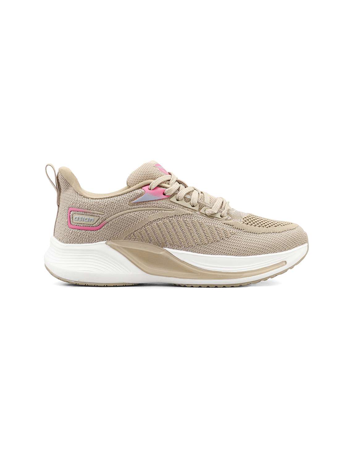 beige mesh laceup sports shoes - 22456526 -  Standard Image - 2