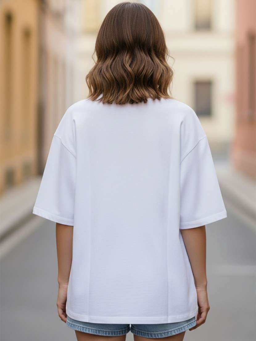 women printed short sleeve oversized t-shirt - 22456634 -  Standard Image - 2