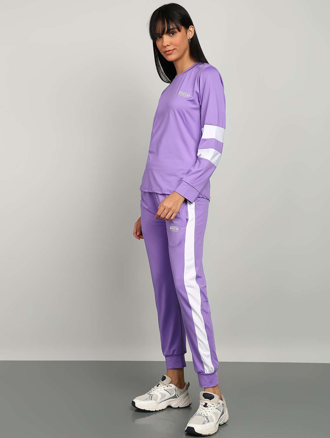 women purple polyester solid long sleeve co-ords - 22456713 -  Standard Image - 2