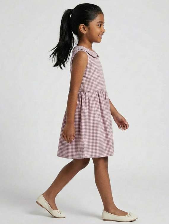 girls solid purple cotton frock - 22456715 -  Standard Image - 2