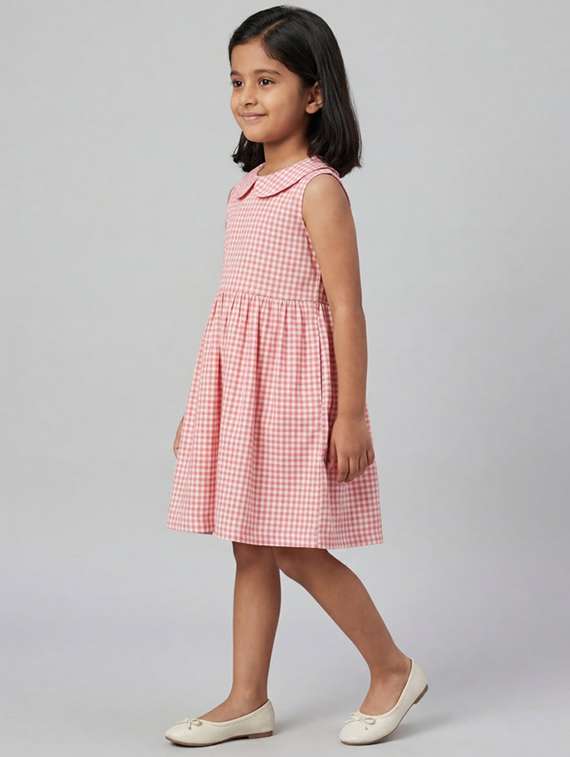 girls pink cotton frock - 22456719 -  Standard Image - 2
