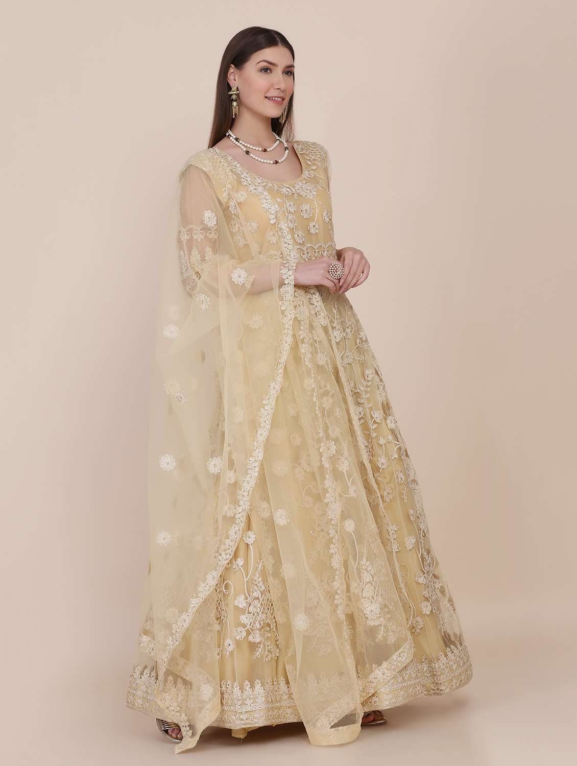 women beige self design kurta pant set - 22456776 -  Standard Image - 2