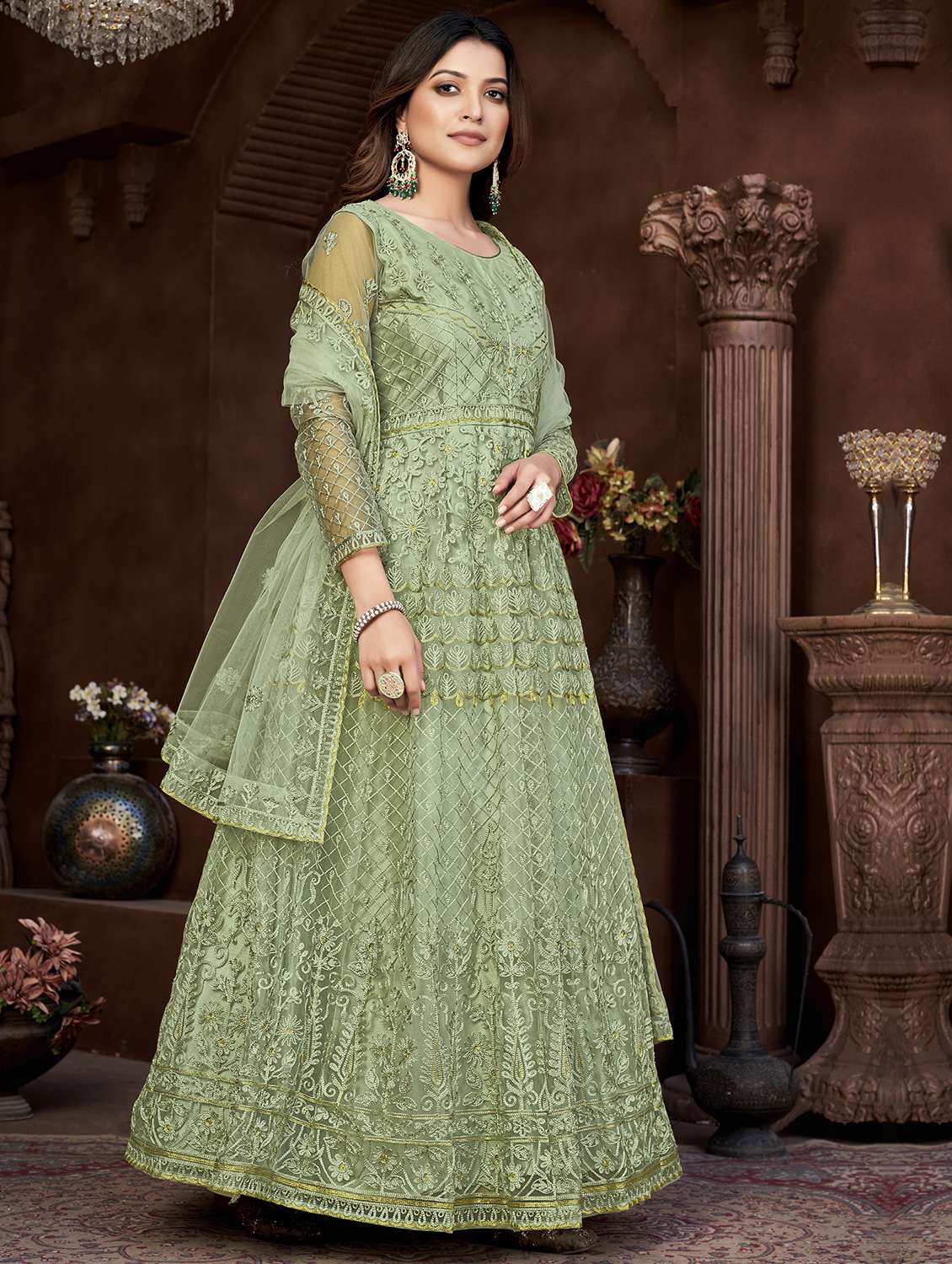 women olive kurta pant set - 22456779 -  Standard Image - 2