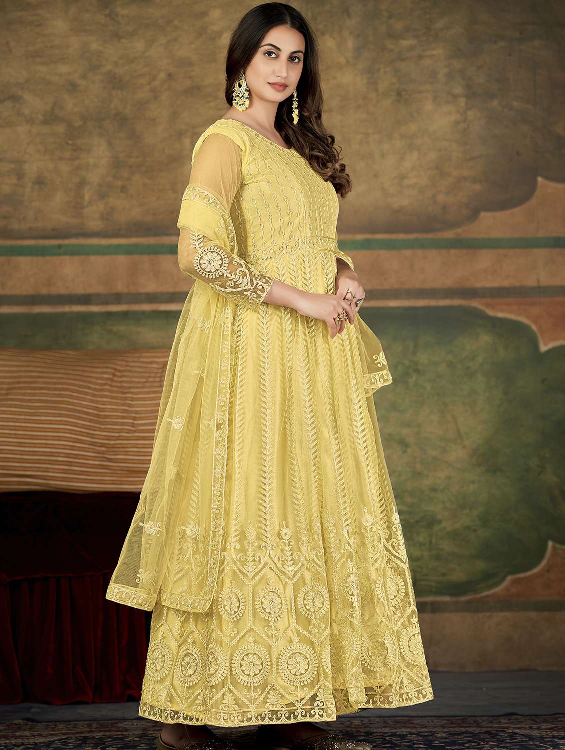 women yellow kurta pant set - 22456784 -  Standard Image - 2