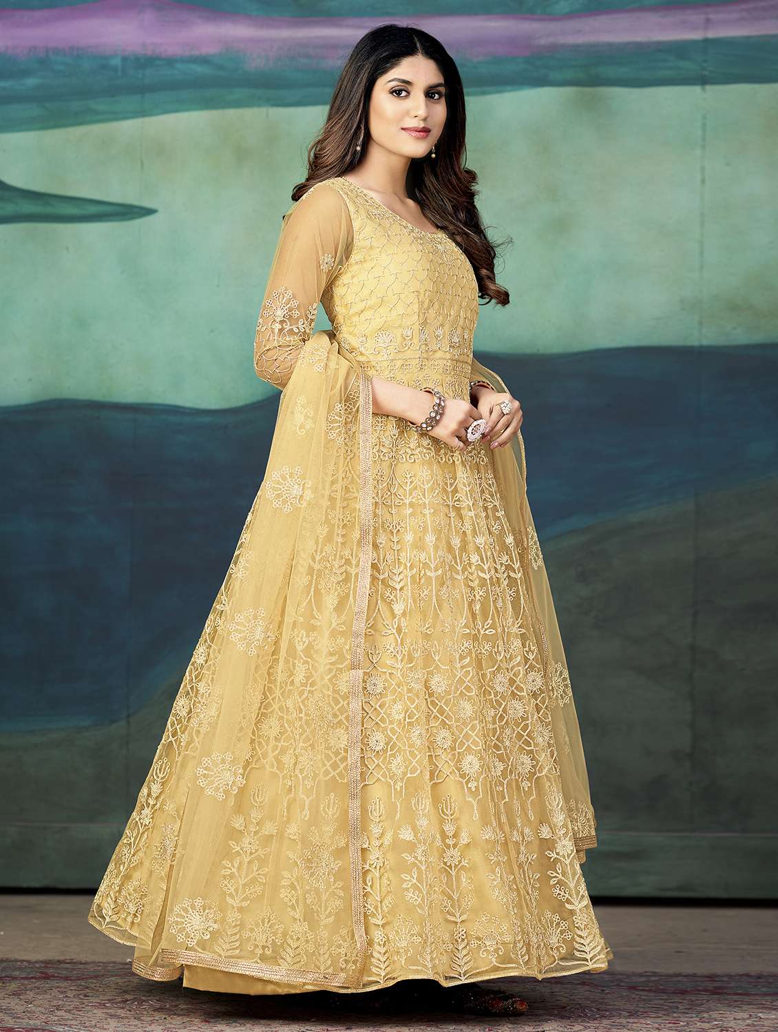 women beige  self design kurta pant set - 22456787 -  Standard Image - 2