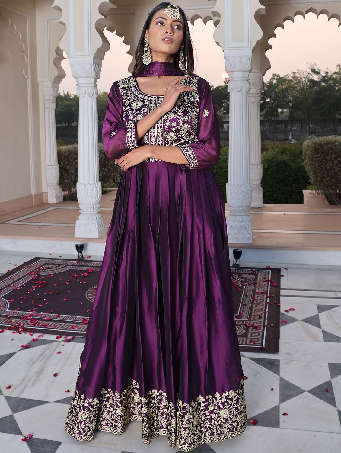 women solid with work unstitched suit set