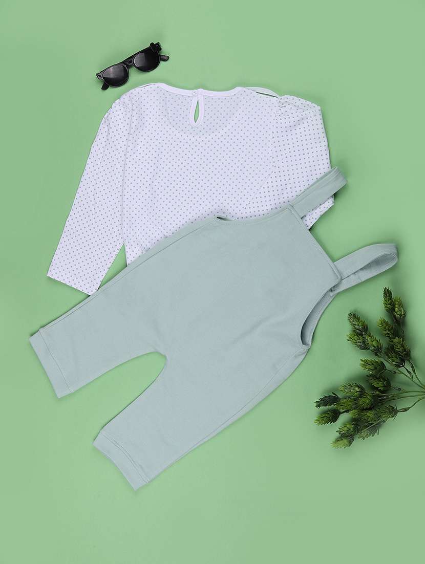 Girls Printed Long Sleeves Top And Dungaree Set - 22456857 -  Standard Image - 2