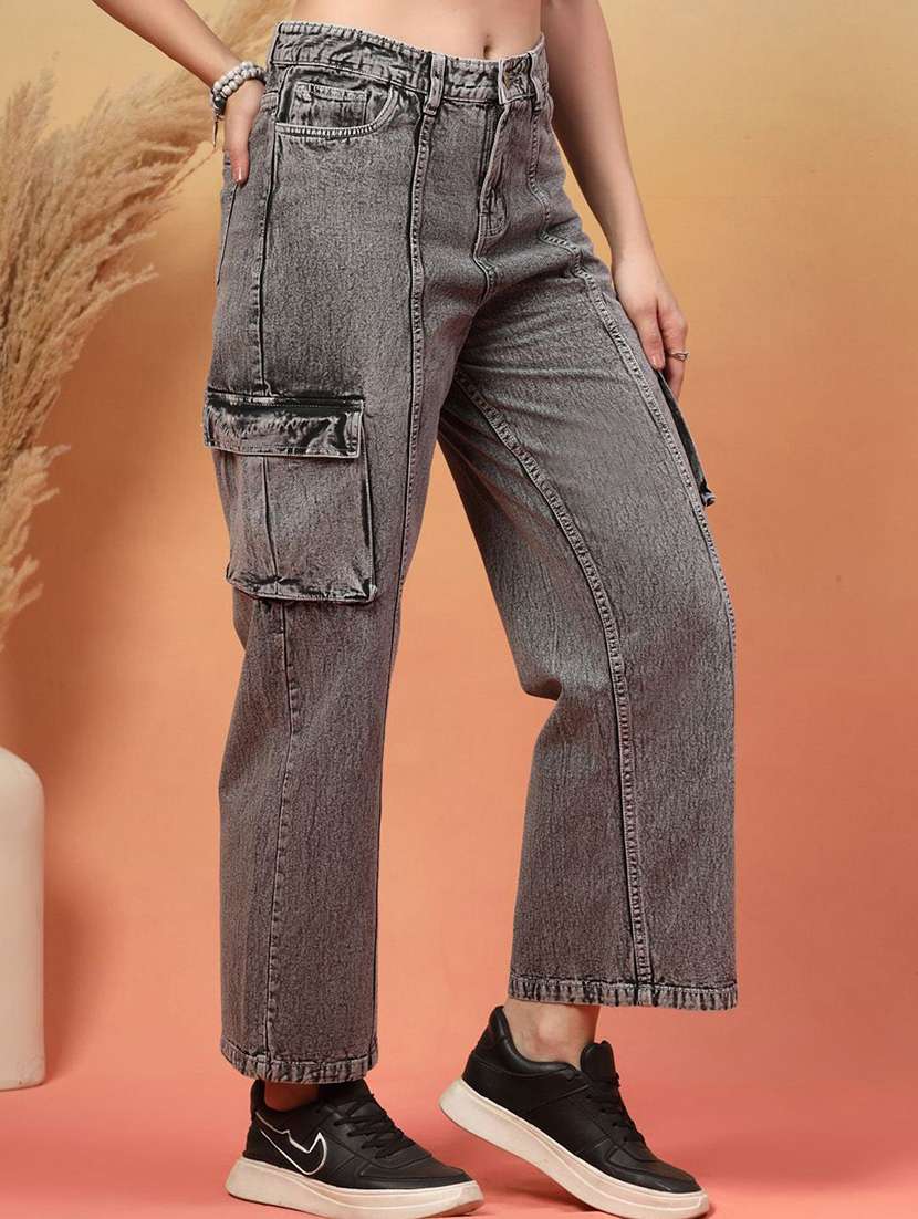 women grey denim jeans - 22456915 -  Standard Image - 2