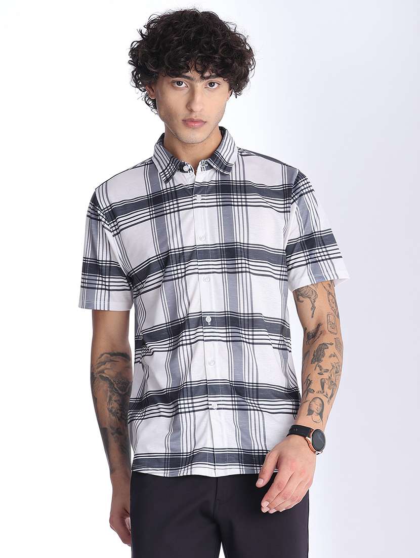 men checkered short sleeve regular fit casual shirt - 22457008 -  Standard Image - 2
