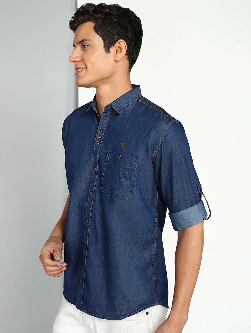 Men Solid Long Sleeve Regular Fit Casual Shirt - 22457135 -  Standard Image - 2