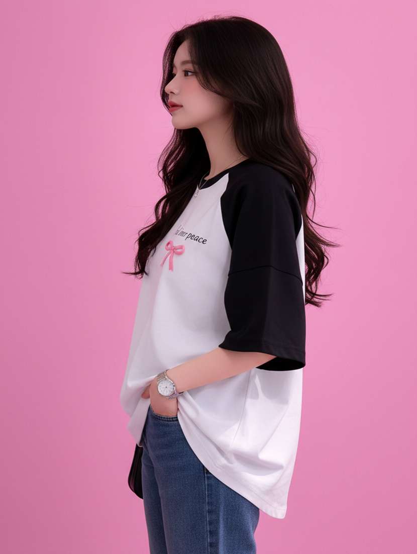 women printed short sleeve oversized t-shirt - 22457189 -  Standard Image - 2