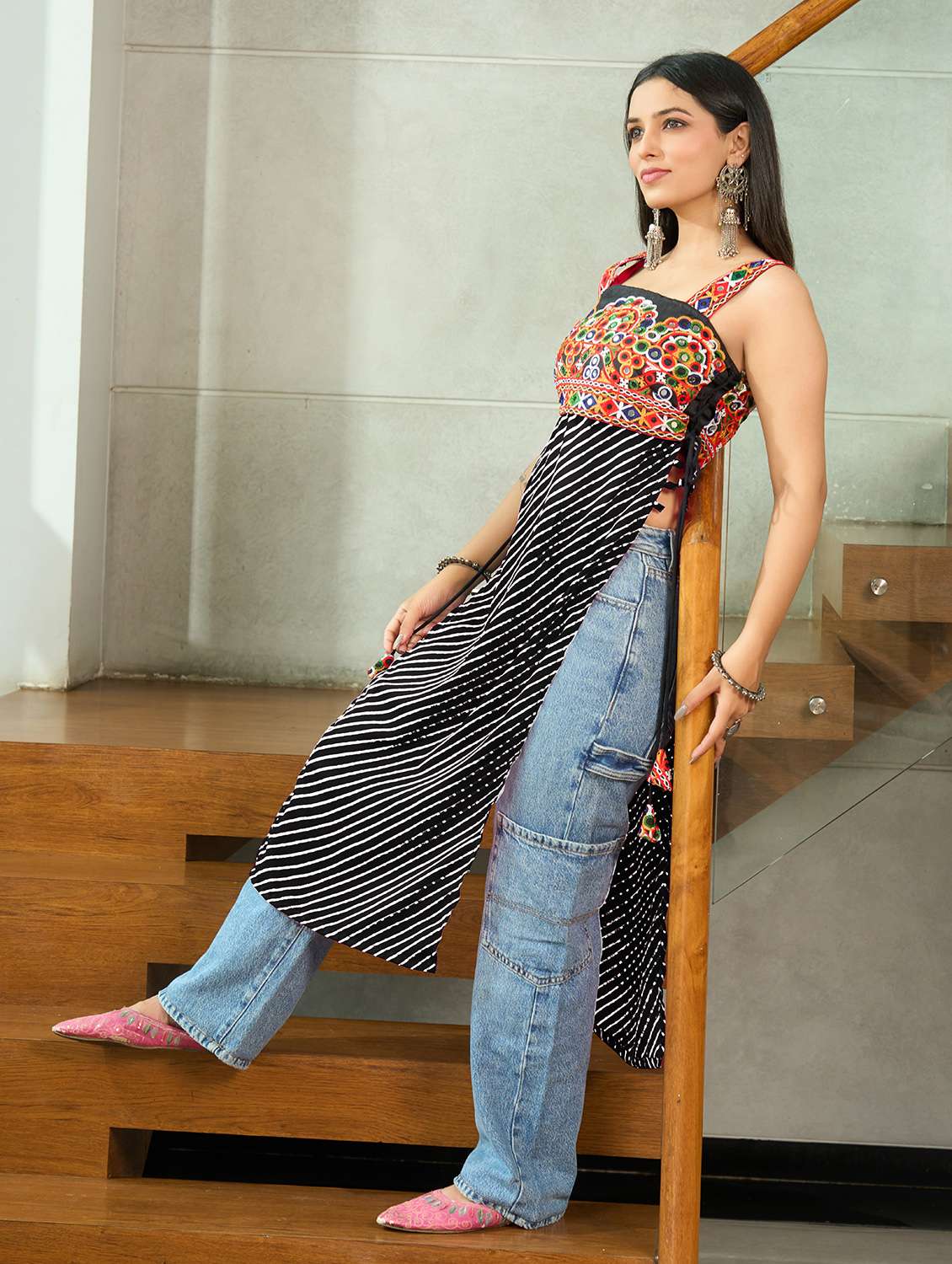 women multi georgette side slit kurti - 22457206 -  Standard Image - 2
