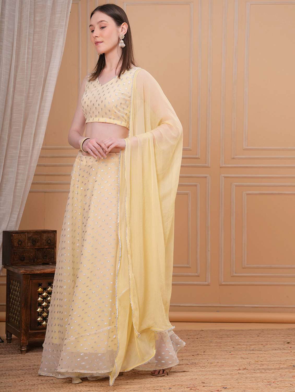 Women Yellow Flared Lehenga - 22457239 -  Standard Image - 2