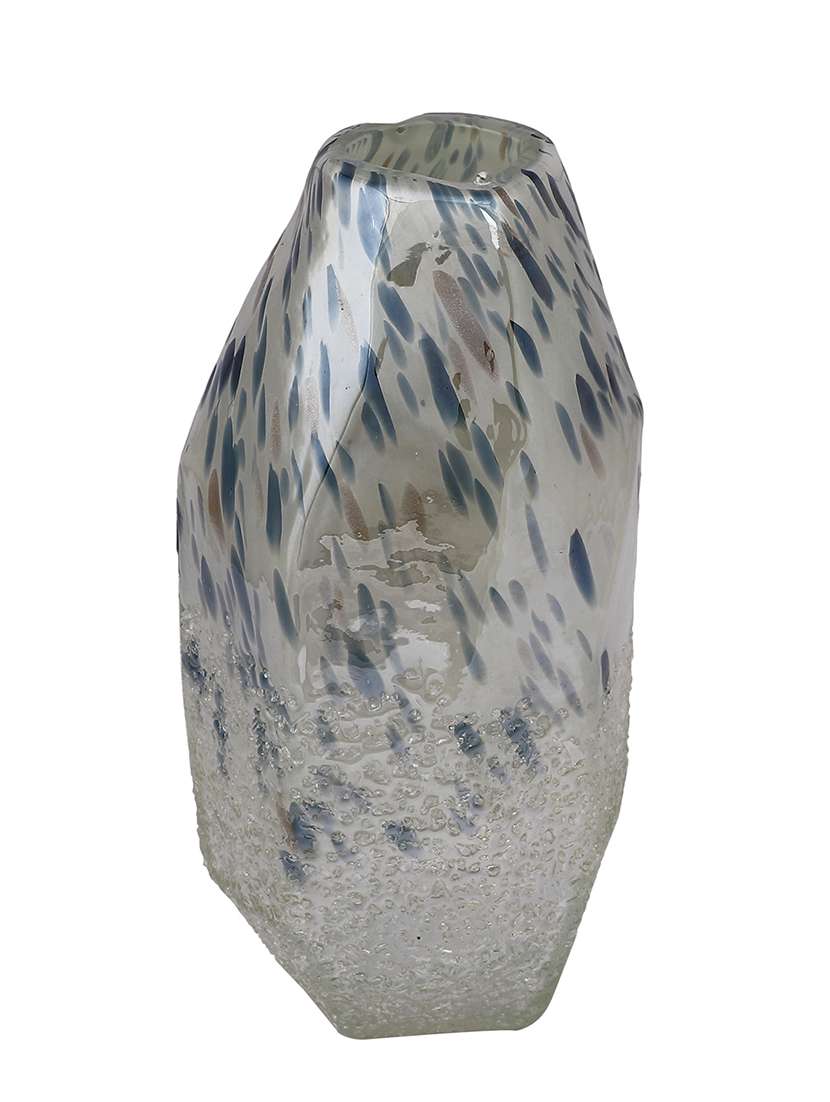 white & beige textured glass flower vase - 22457246 -  Standard Image - 2