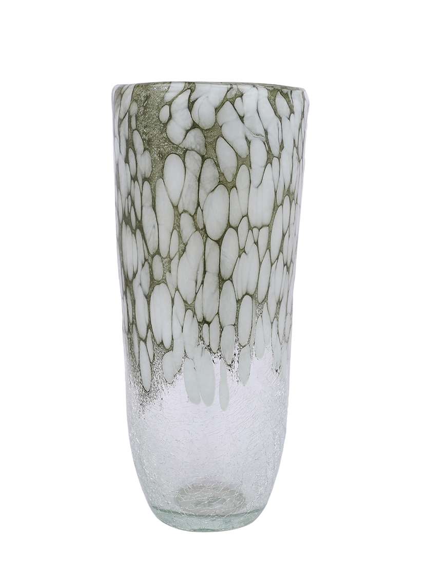 white & beige textured glass flower vase - 22457247 -  Standard Image - 2