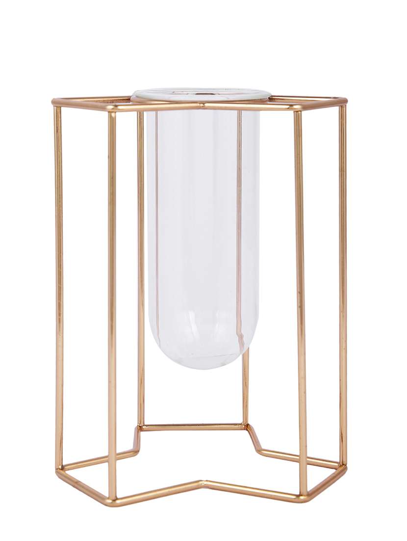 gold textured glass flower vase - 22457263 -  Standard Image - 2