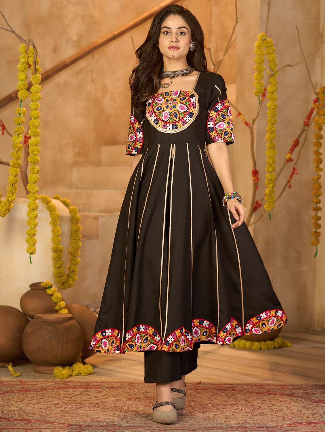 women black self design top pants set - 22457269 -  Standard Image - 2