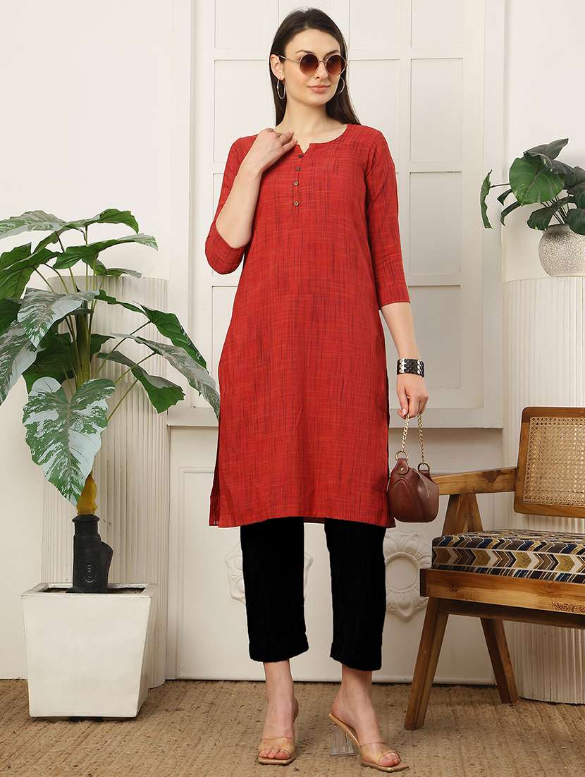 women printed cotton straight kurta - 22457324 -  Standard Image - 2