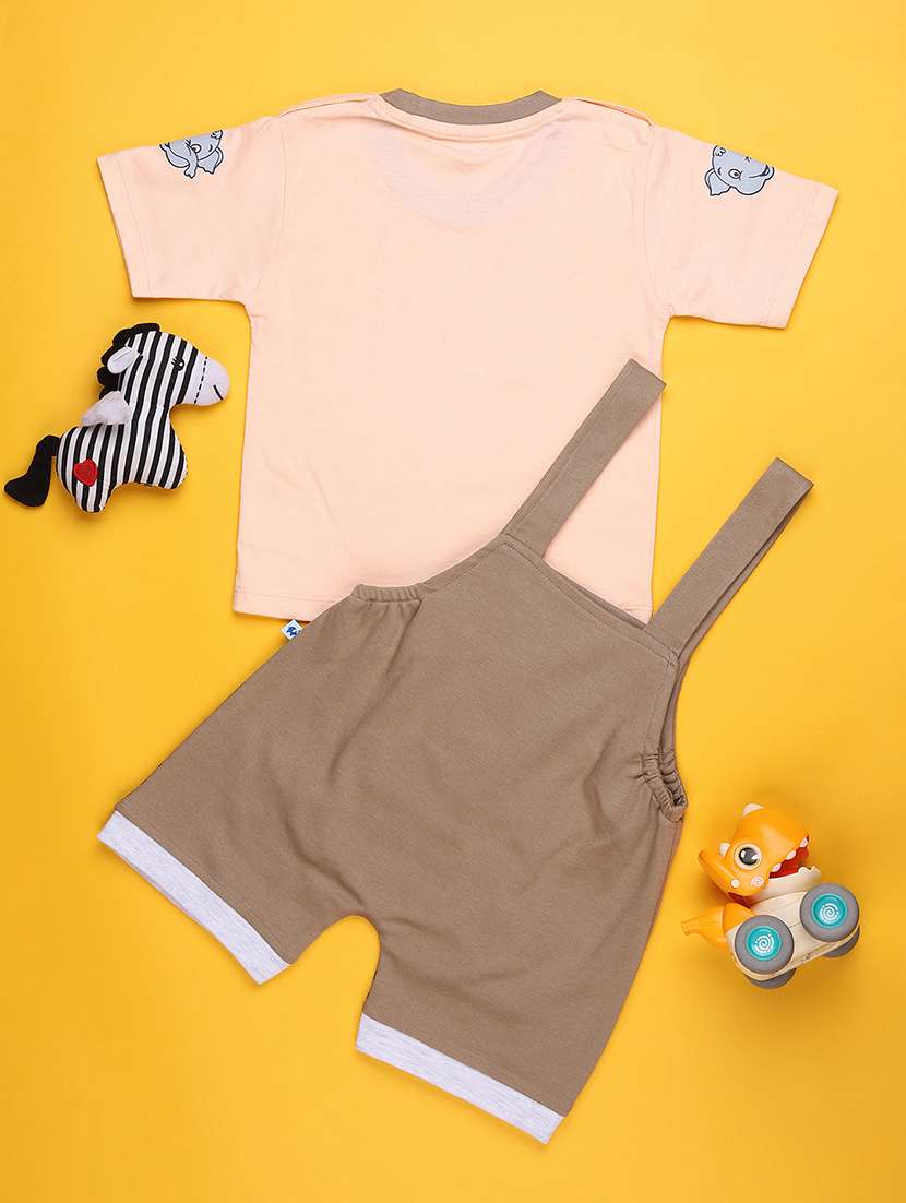 brown cotton dungarees twin sets & dungree - 22457484 -  Standard Image - 2
